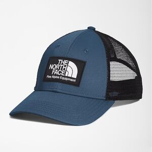 The north face Mudder Trucker Hat in shady blue - nwt. Never worn- one size